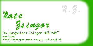 mate zsingor business card